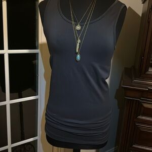 Like New extra long stretch layering tank - charcoal color - Plus Size